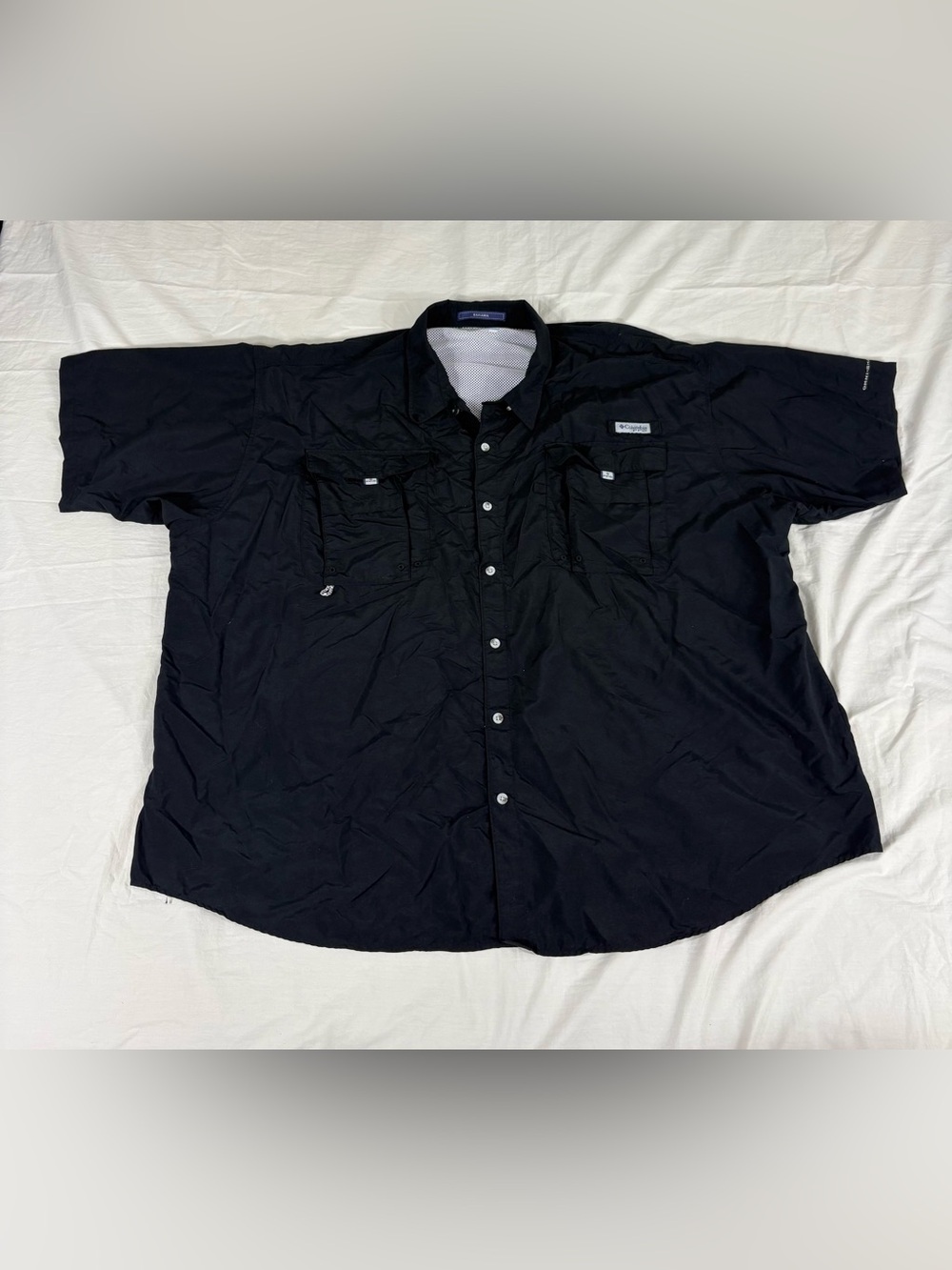 Columbia PFG Mens Black Fishing Short Sleeve Button Up Shirt 5X